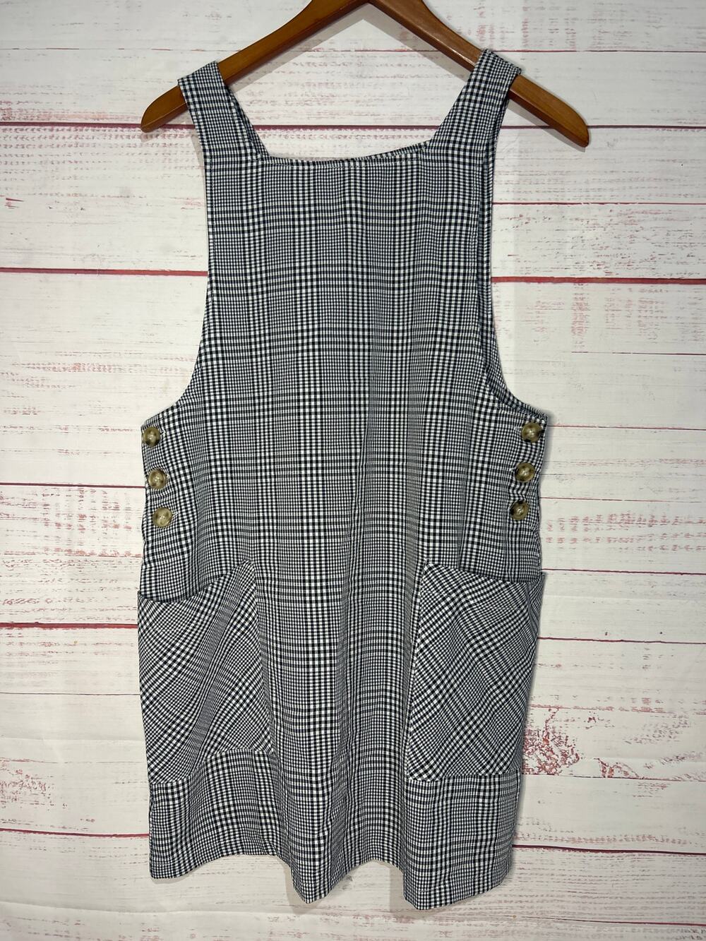 Entro Boutique Black & White Plaid Jumper | Size Medium